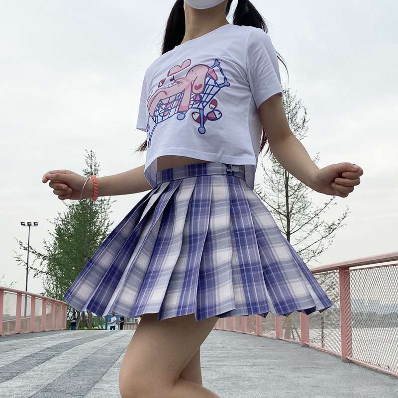 セーラー服 プレッピースタイル チェック柄プリーツスカート制服セット