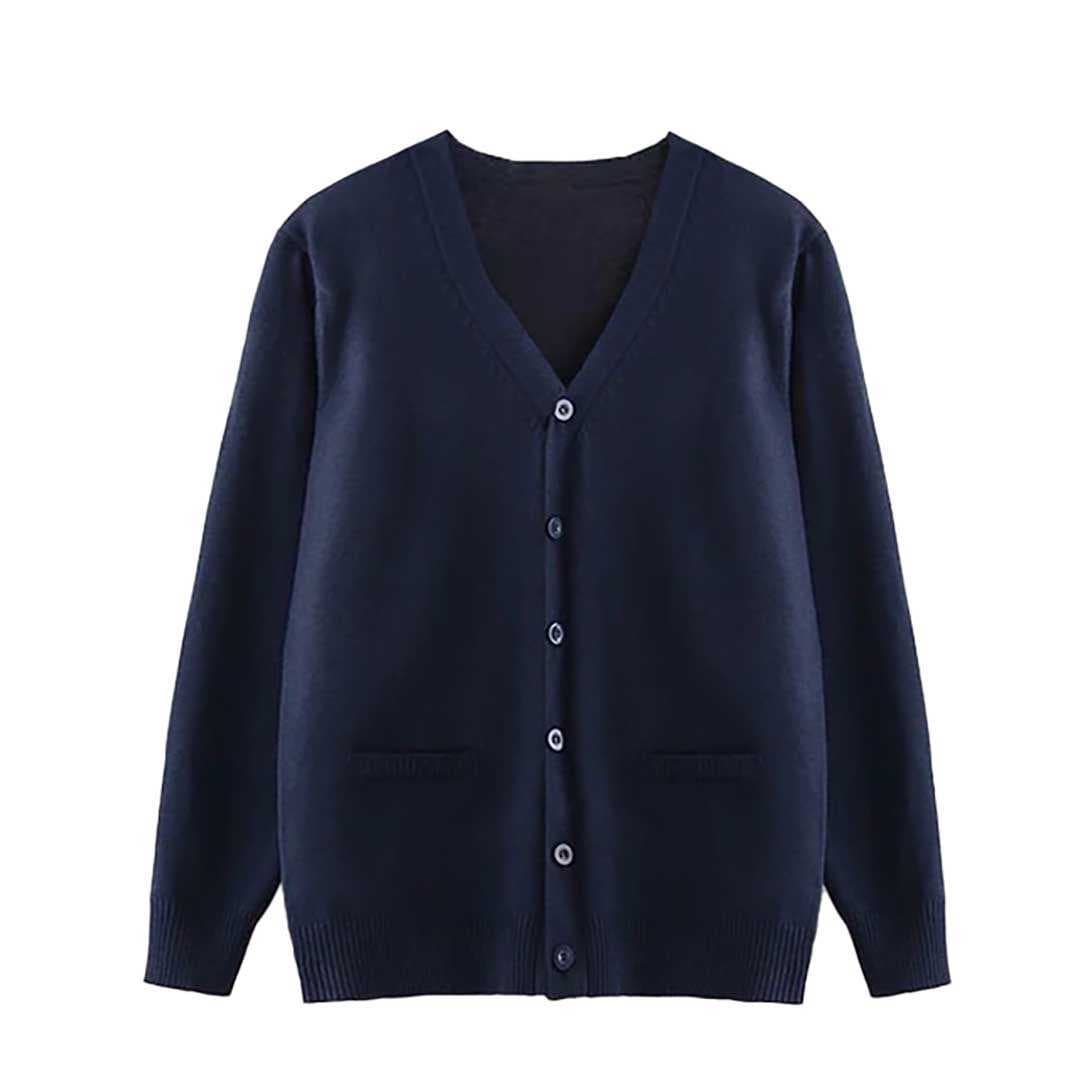 セーラー服 学生制服カーディガン 紺色 男女兼用 通学用ニット