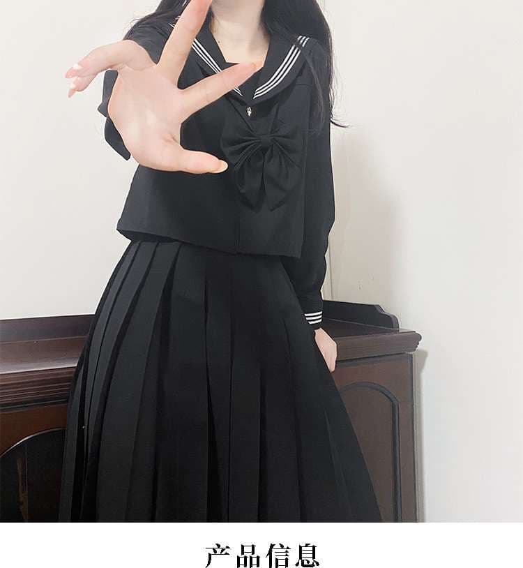 セーラー服 クラシックリボン 制服風ワンピース