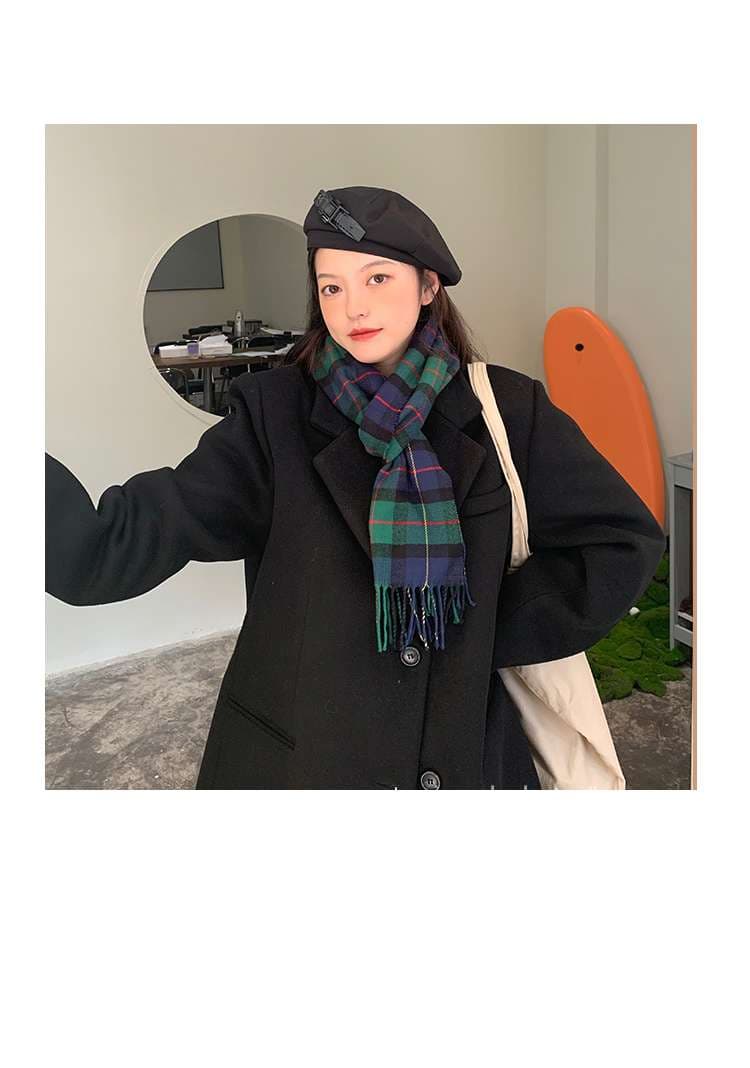 セーラー服 スクールカラー風チェック柄マフラー