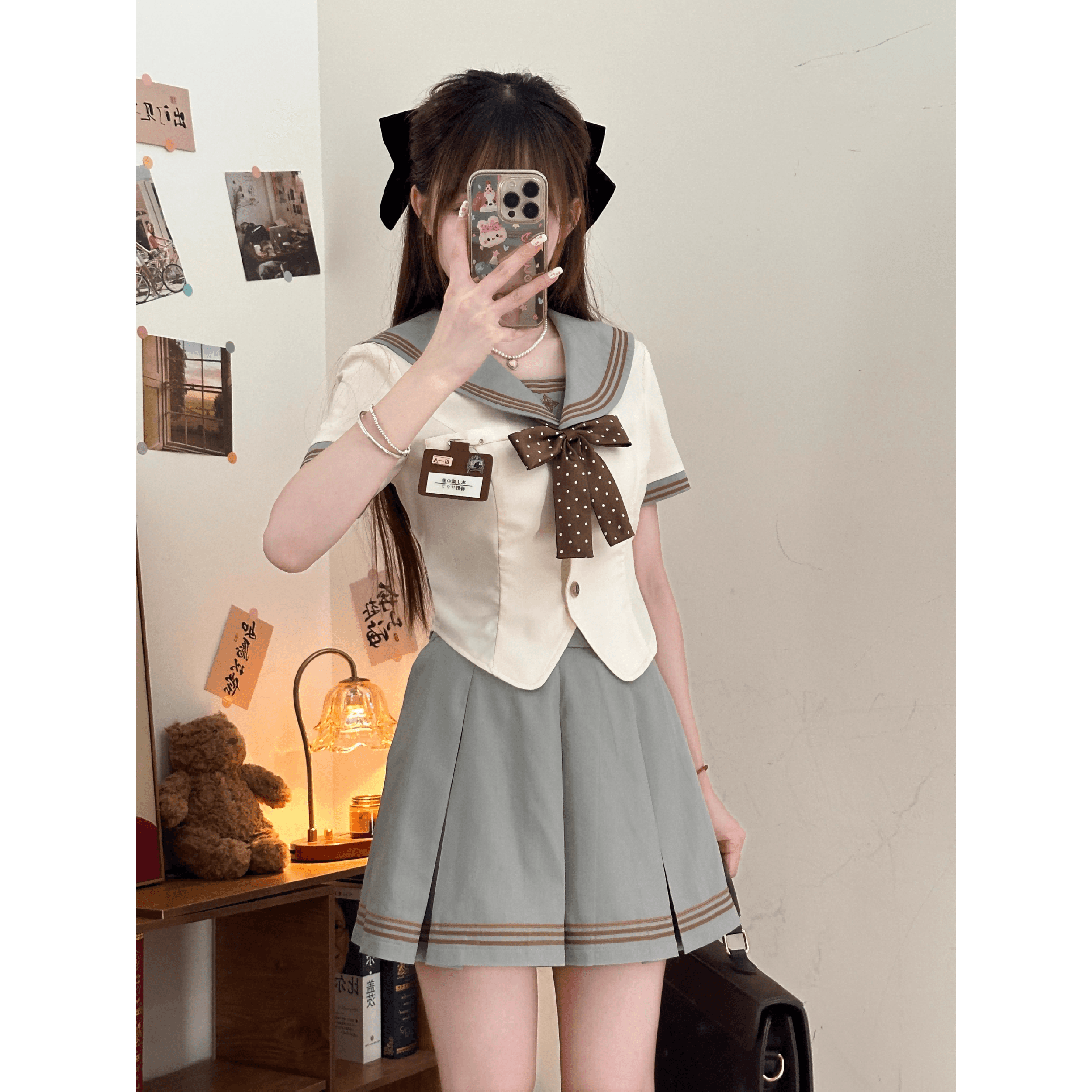 セーラー服 レトロ風スクールガール制服セット