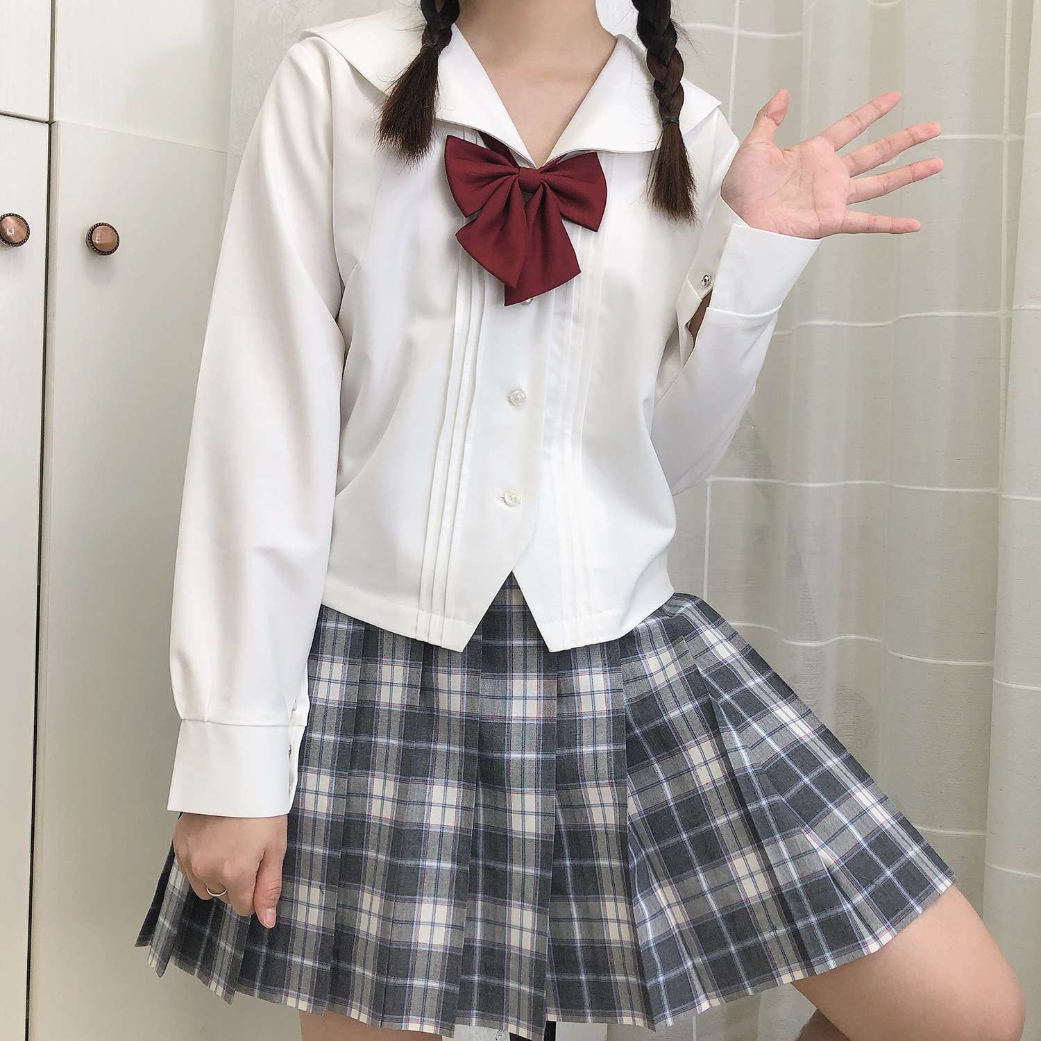 セーラー服 ショートスカート＆セーターカーディガンセット