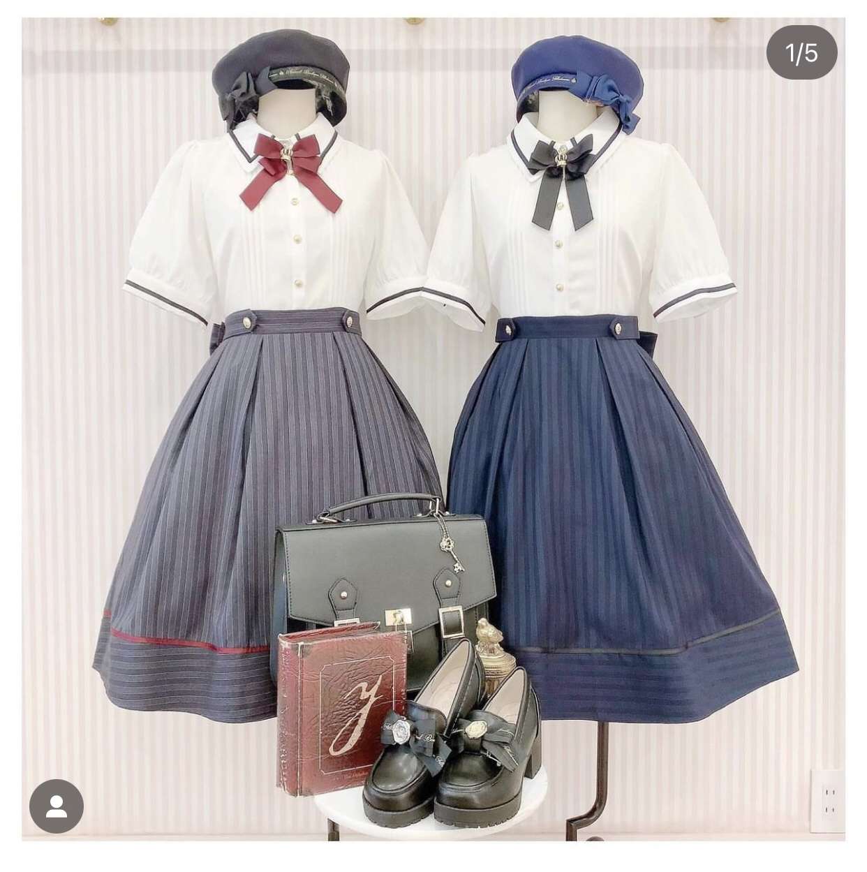 セーラー服 レトロ学園風ゴシックロリータワンピースセット