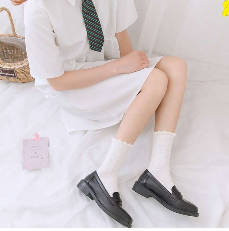 セーラー服 レース飾りフリルソックス