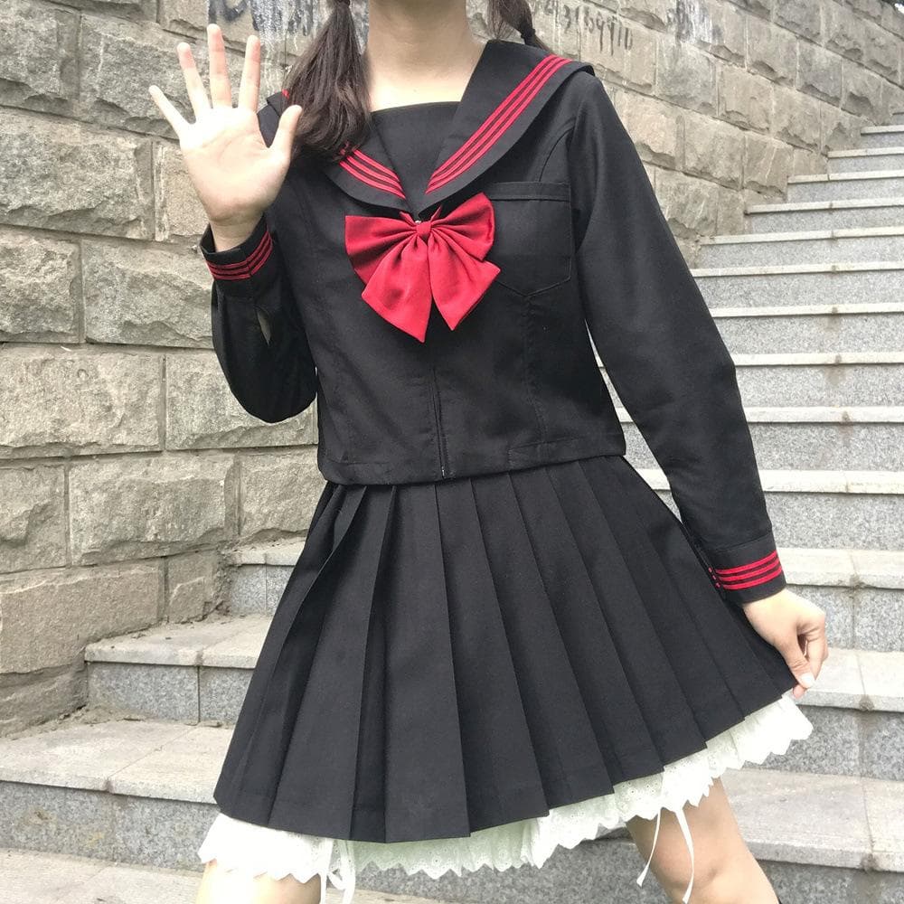 セーラー服 リボン付き伝統デザイン