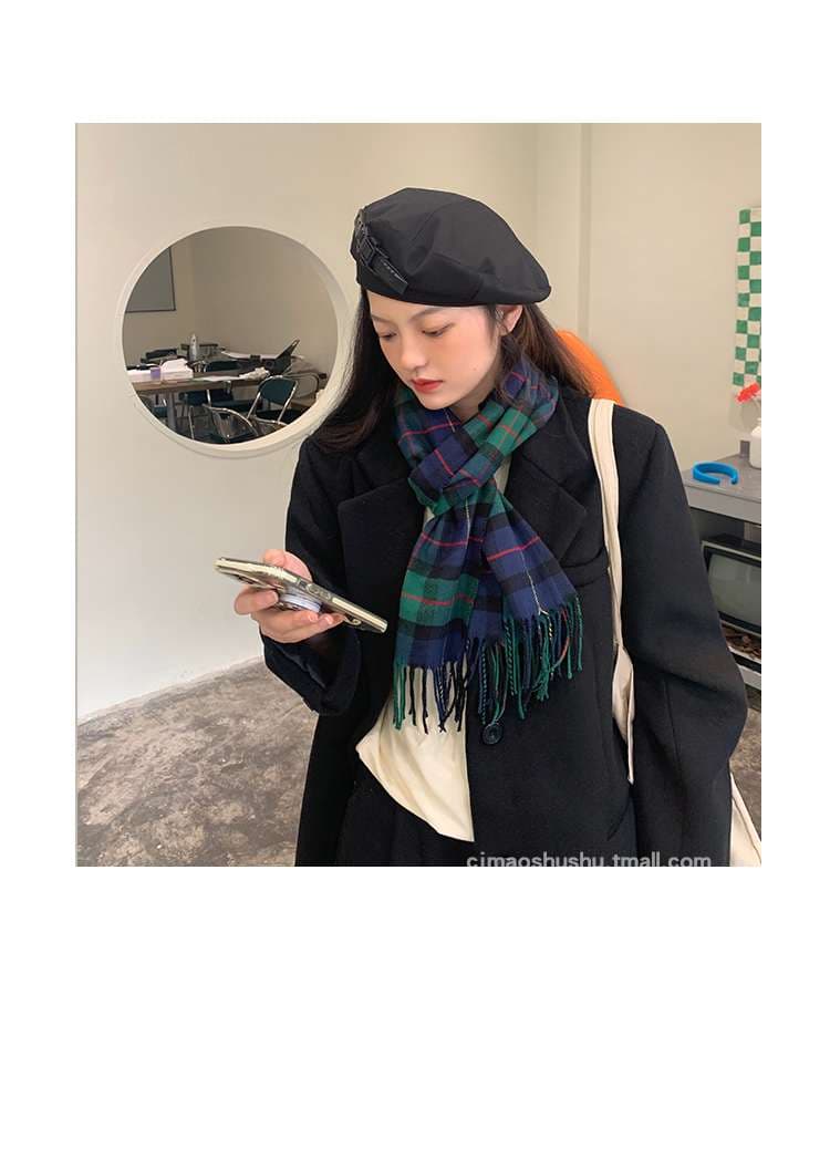 セーラー服 スクールカラー風チェック柄マフラー