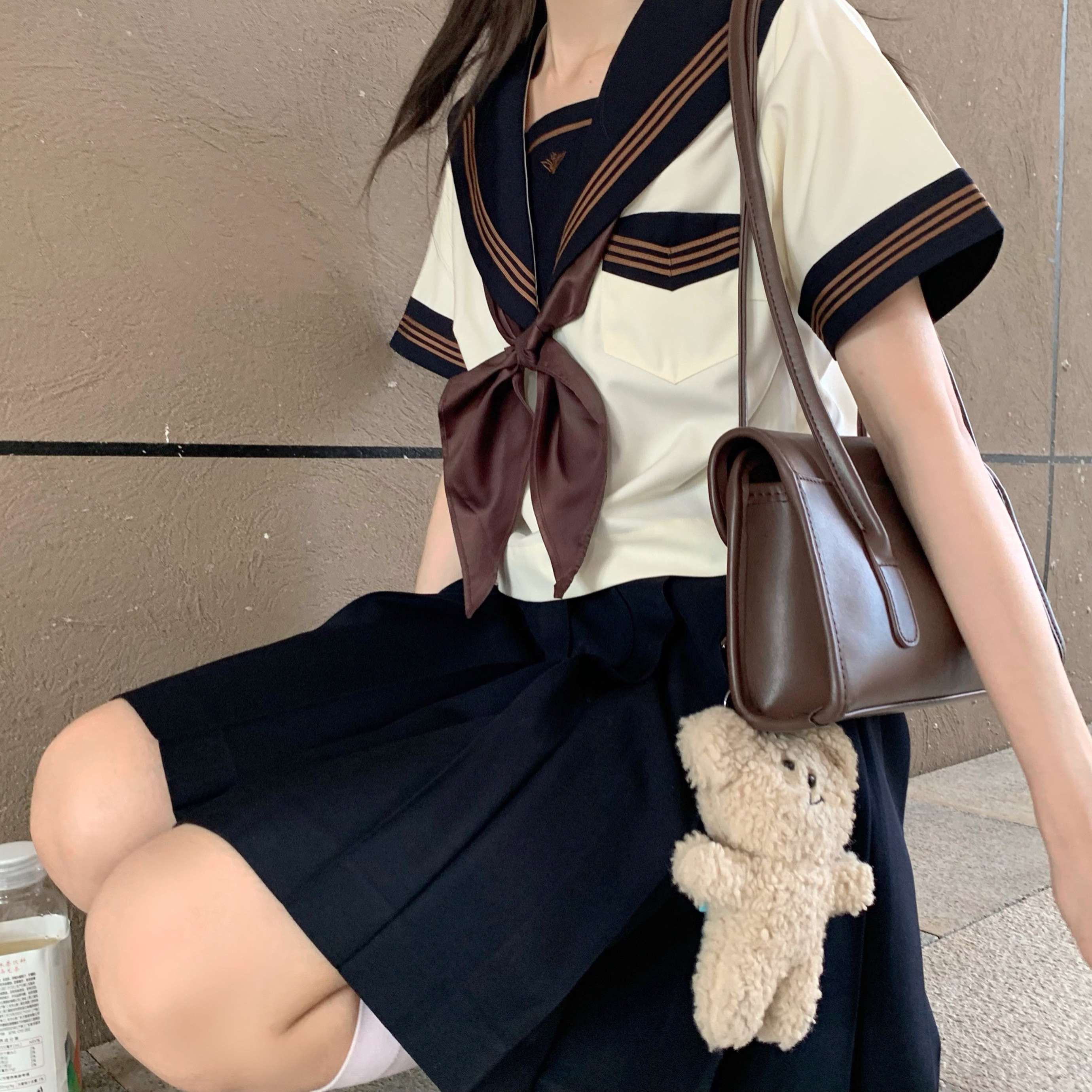 セーラー服 クラシック学生風 ブラウン