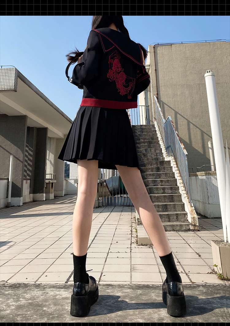 セーラー服 セゴシックロリータ風セーラー制服ワンピース