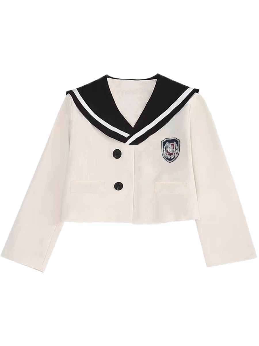 セーラー服 学園風セーラー白ジャケット