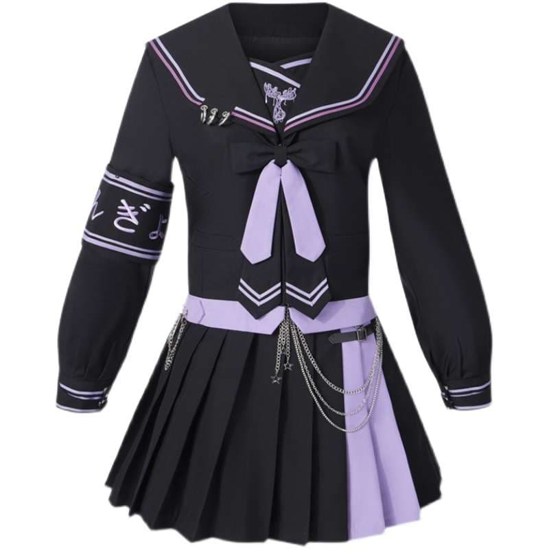 セーラー服 セゴシックロリータ風セーラー制服ワンピース