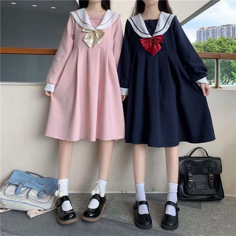 セーラー服 ガーリーセーラーカラーワンピース