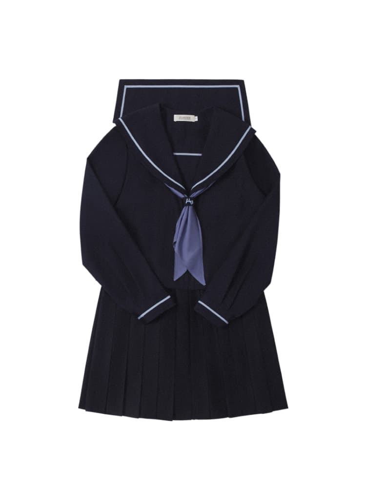 セーラー服 クラシック長袖セーラーブラウス