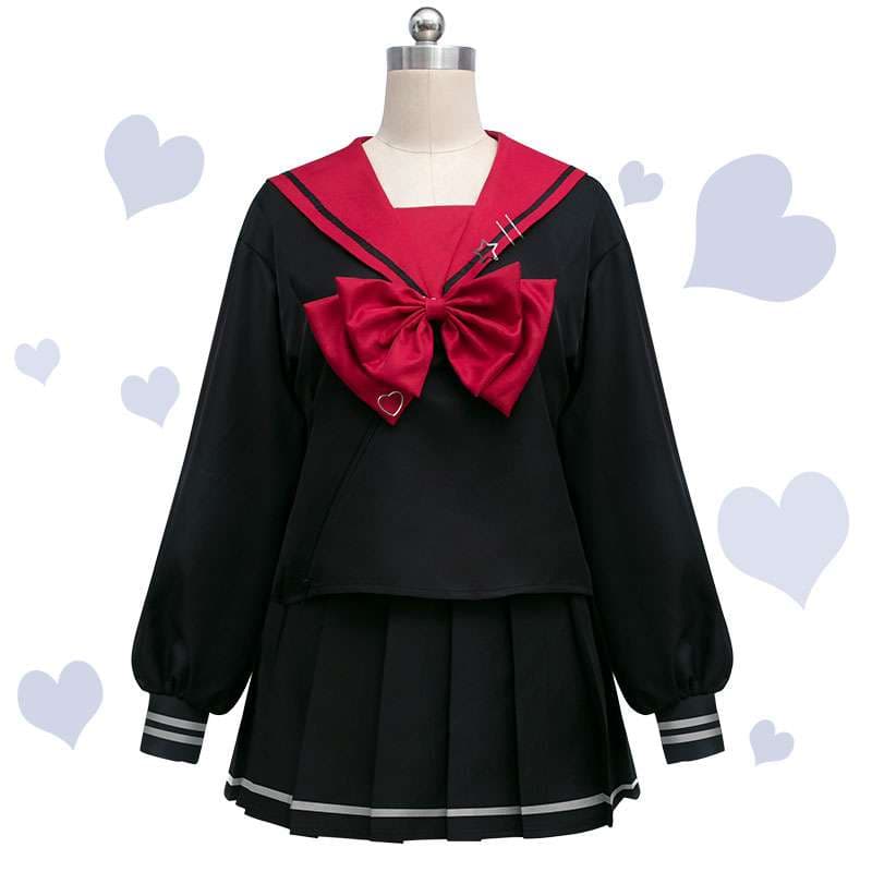 セーラー服 風コスプレ衣装 リボン付き制服セット