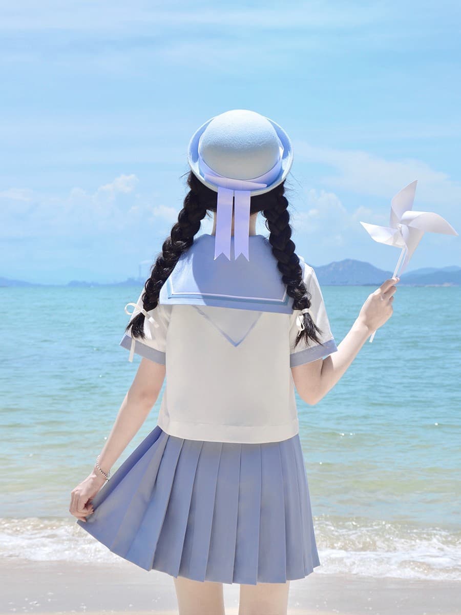 セーラー服 マリン風セーラー半袖ブラウス