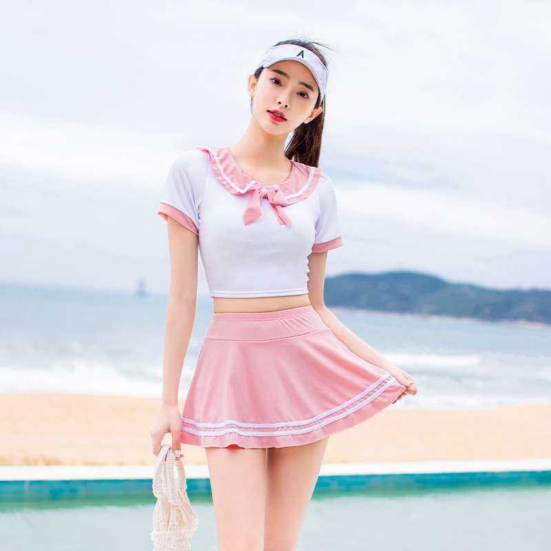 セーラー服 清楚可愛い二点セット セーラー風スイムウェア