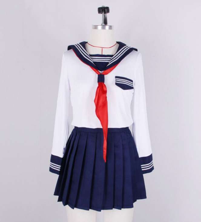 セーラー服 長袖 赤リボン付き制服