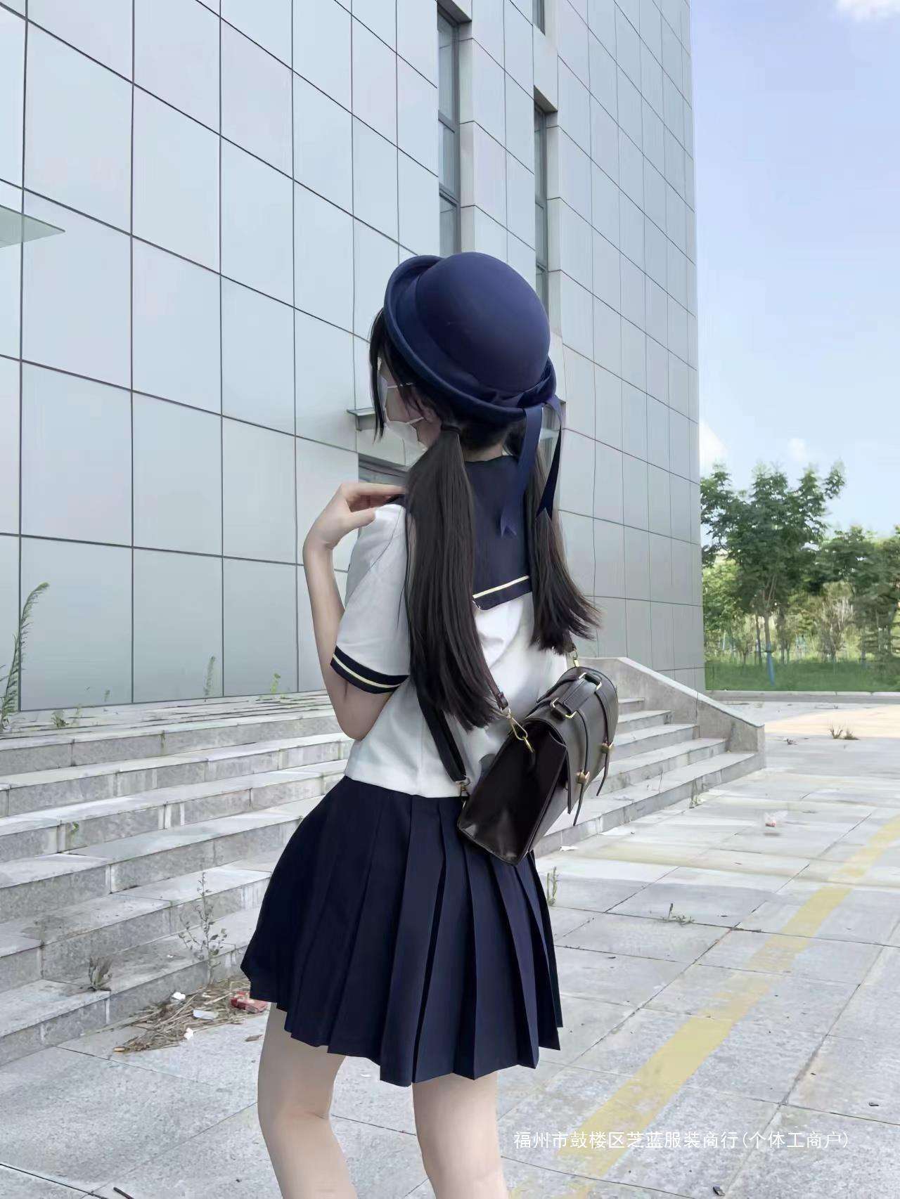 セーラー服 清楚な女学生風 紺白2トーン