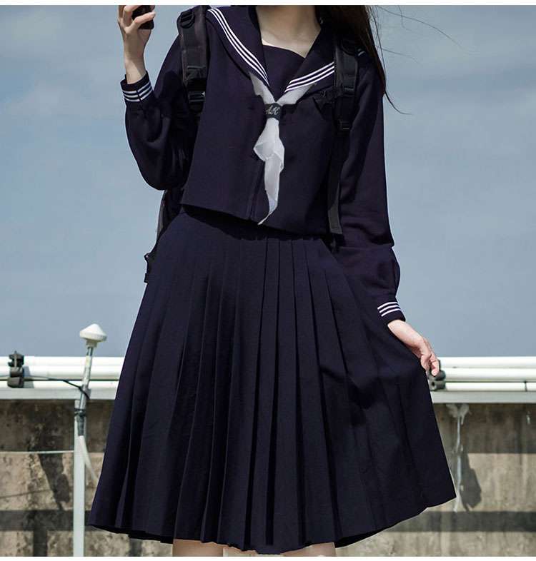 セーラー服 クラシック長袖 ネイビー