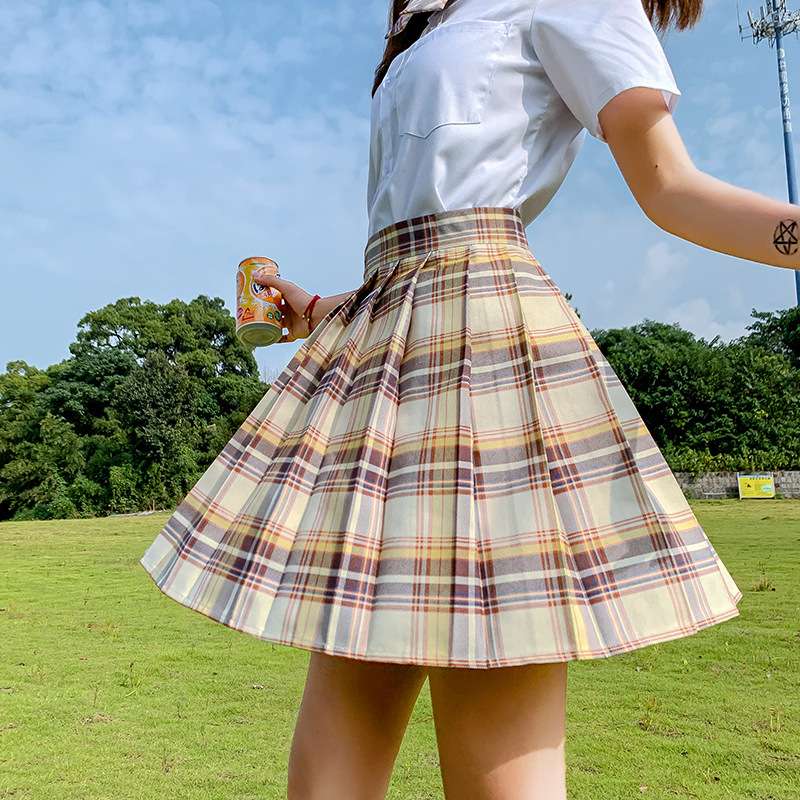 セーラー服 チェック柄プリーツスカート