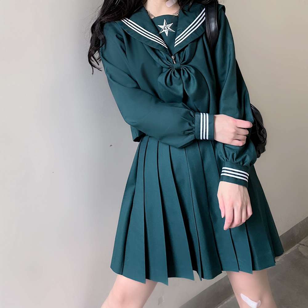 セーラー服 星柄セーラー襟プリーツワンピース