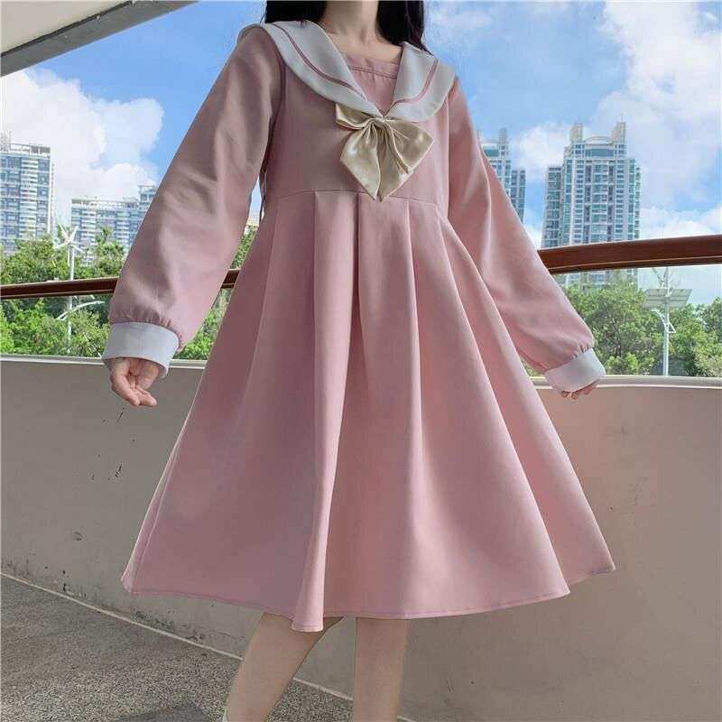セーラー服 ガーリーセーラーカラーワンピース