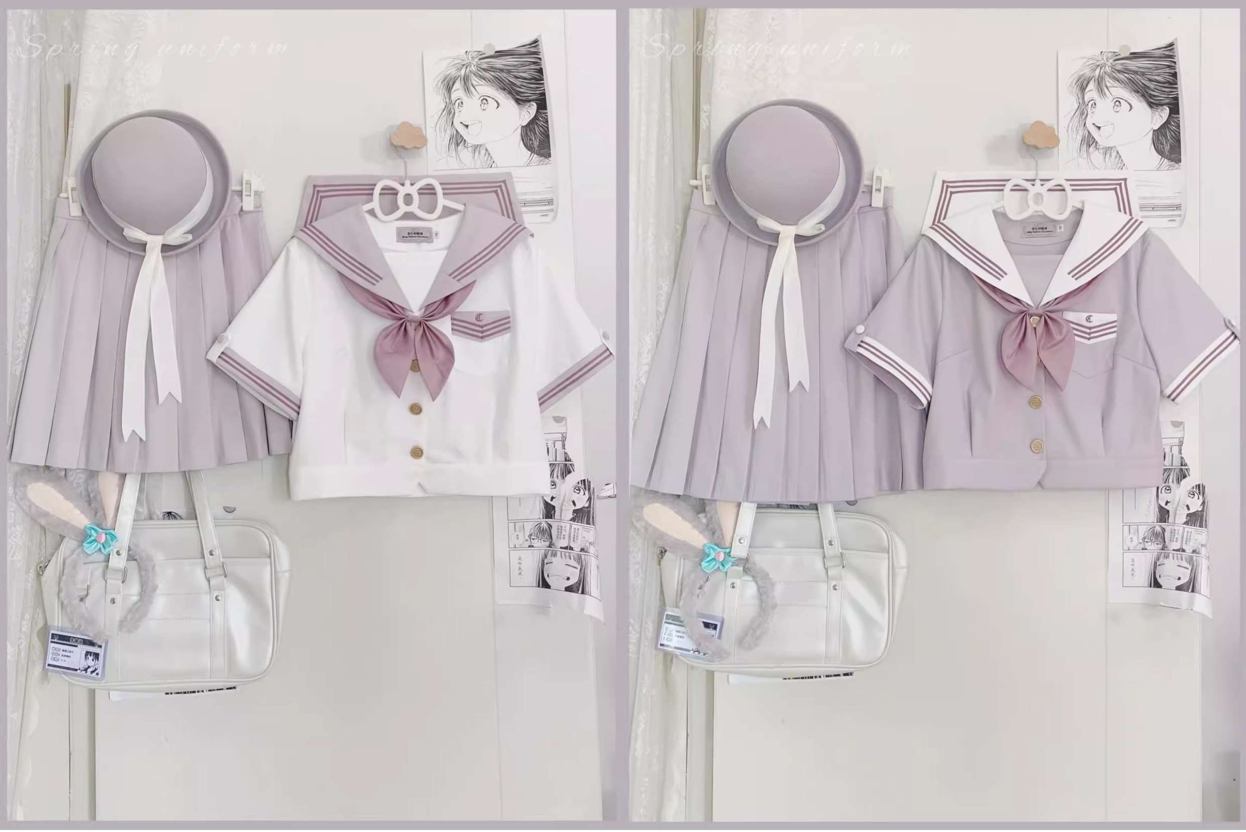 セーラー服 優雅な桜色 セット