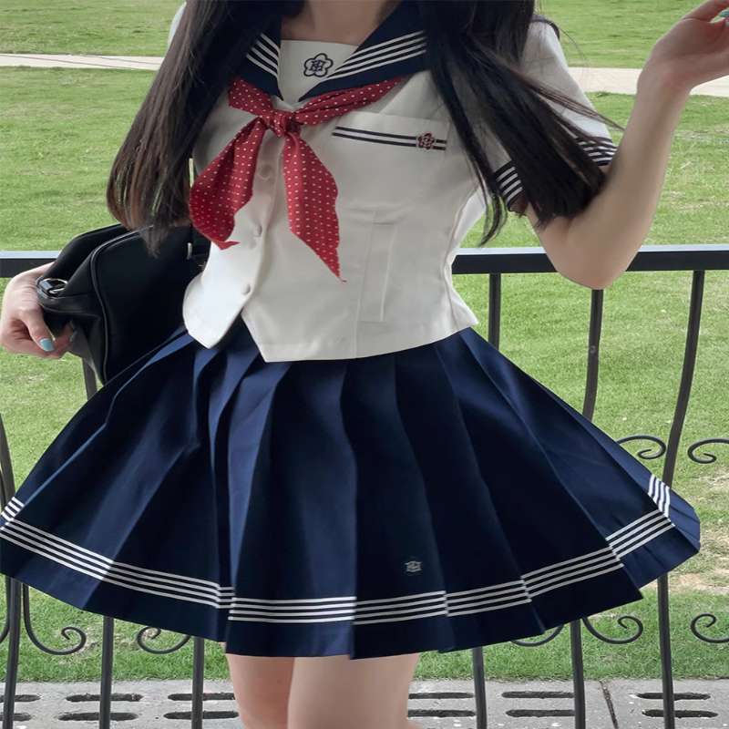 セーラー服 クラシック風 トップス 赤リボン付き
