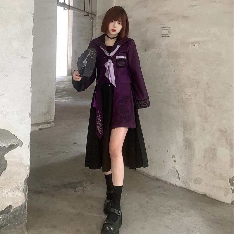 セーラー服 パープル和風モダン