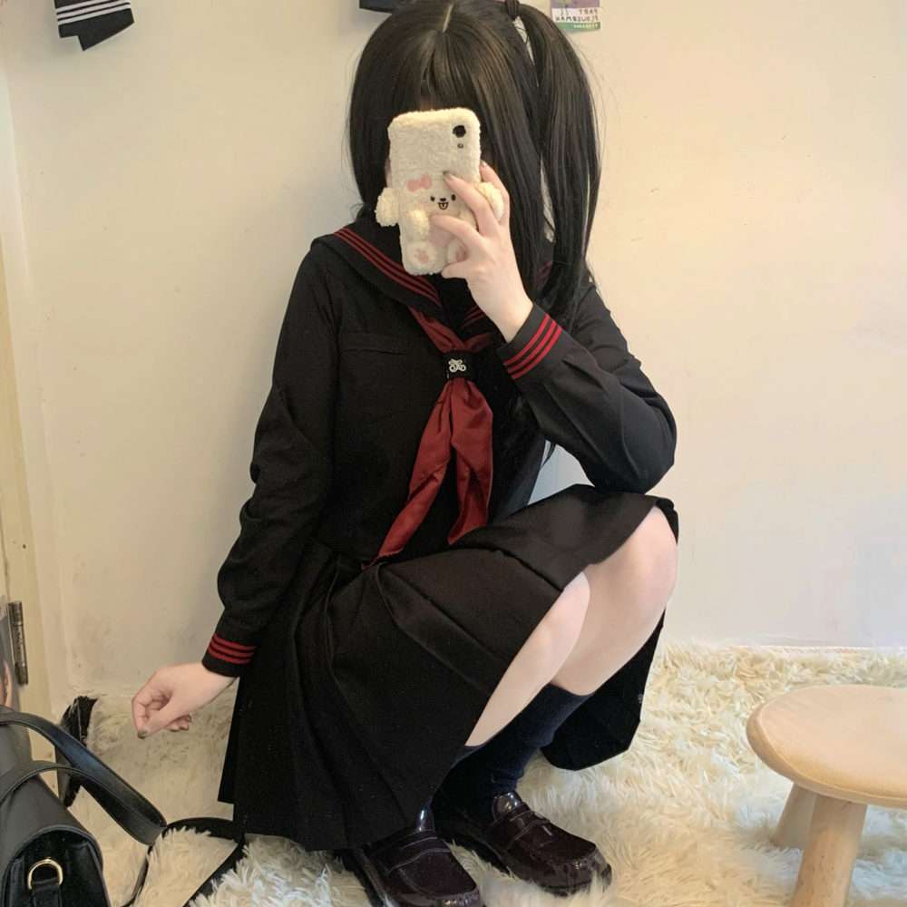 セーラー服 赤リボン襟付き 制服セット