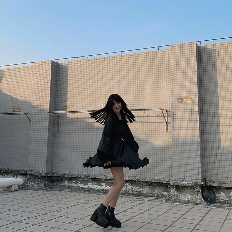 セーラー服 ゴシックロリータ風 フリルセーラーワンピース