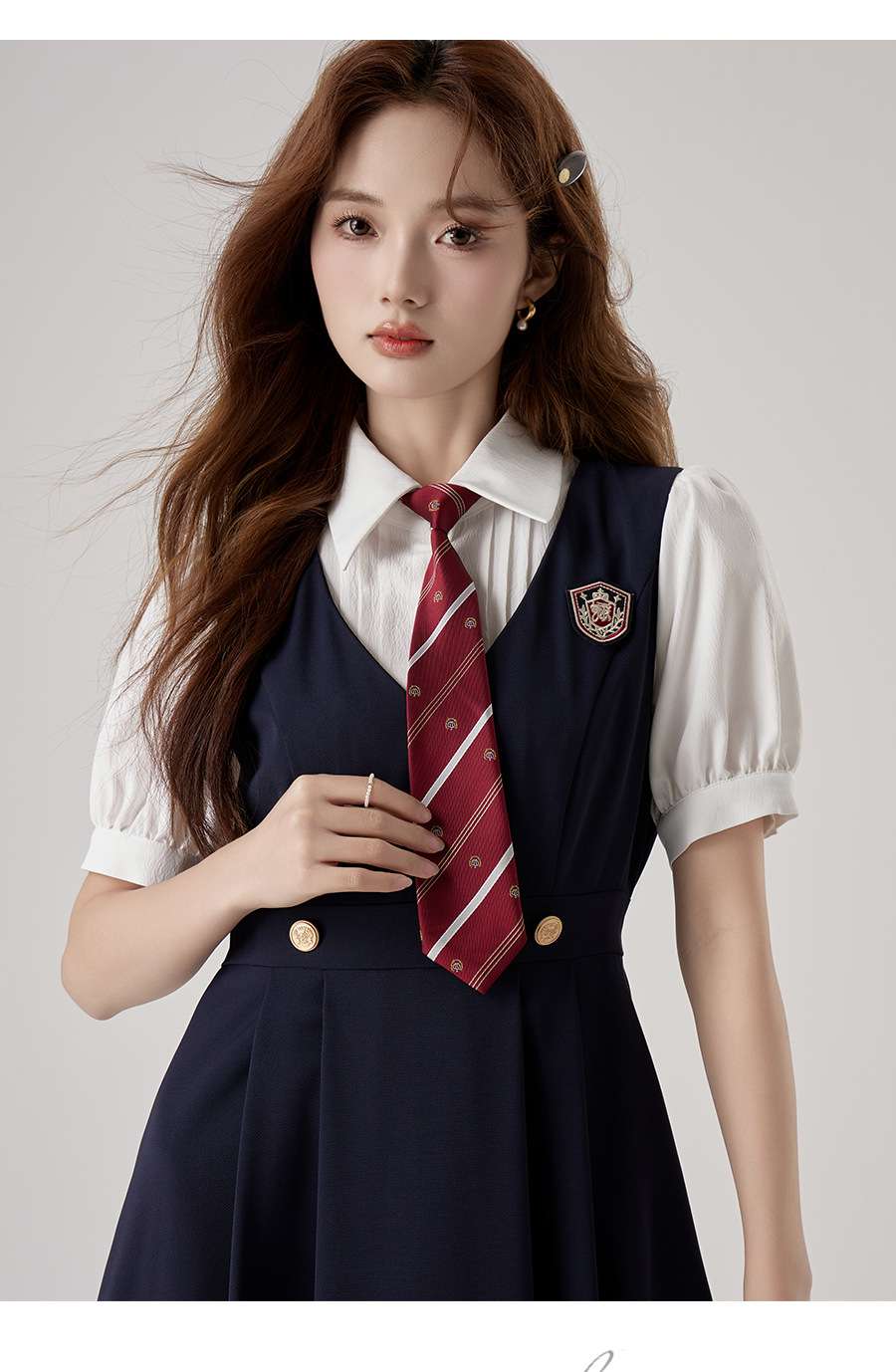 セーラー服 エレガント学院風ジャンパースカート制服コスプレセット