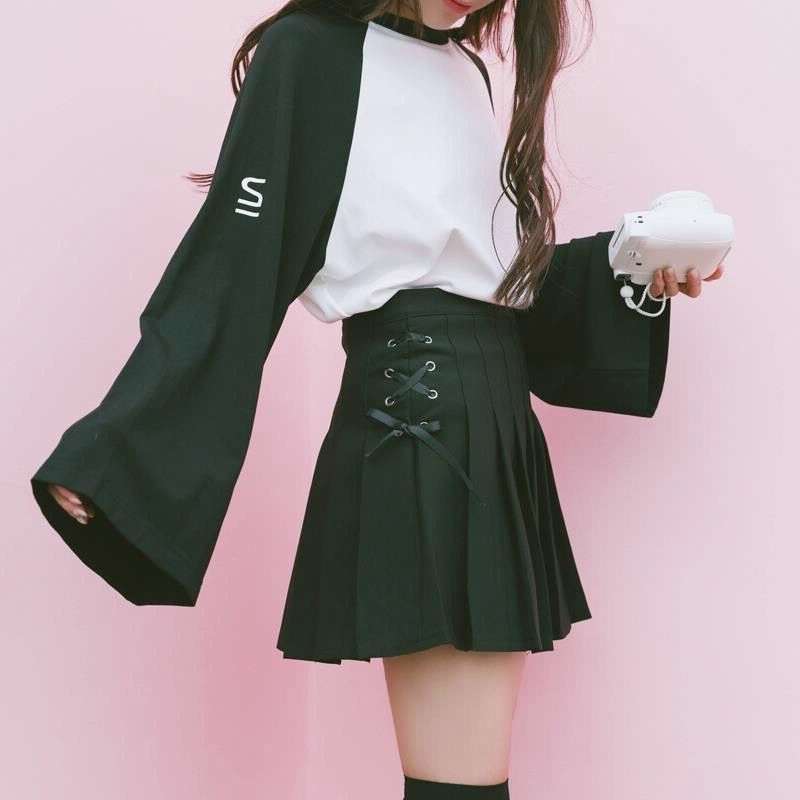 セーラー服 レースアップ プリーツスカート