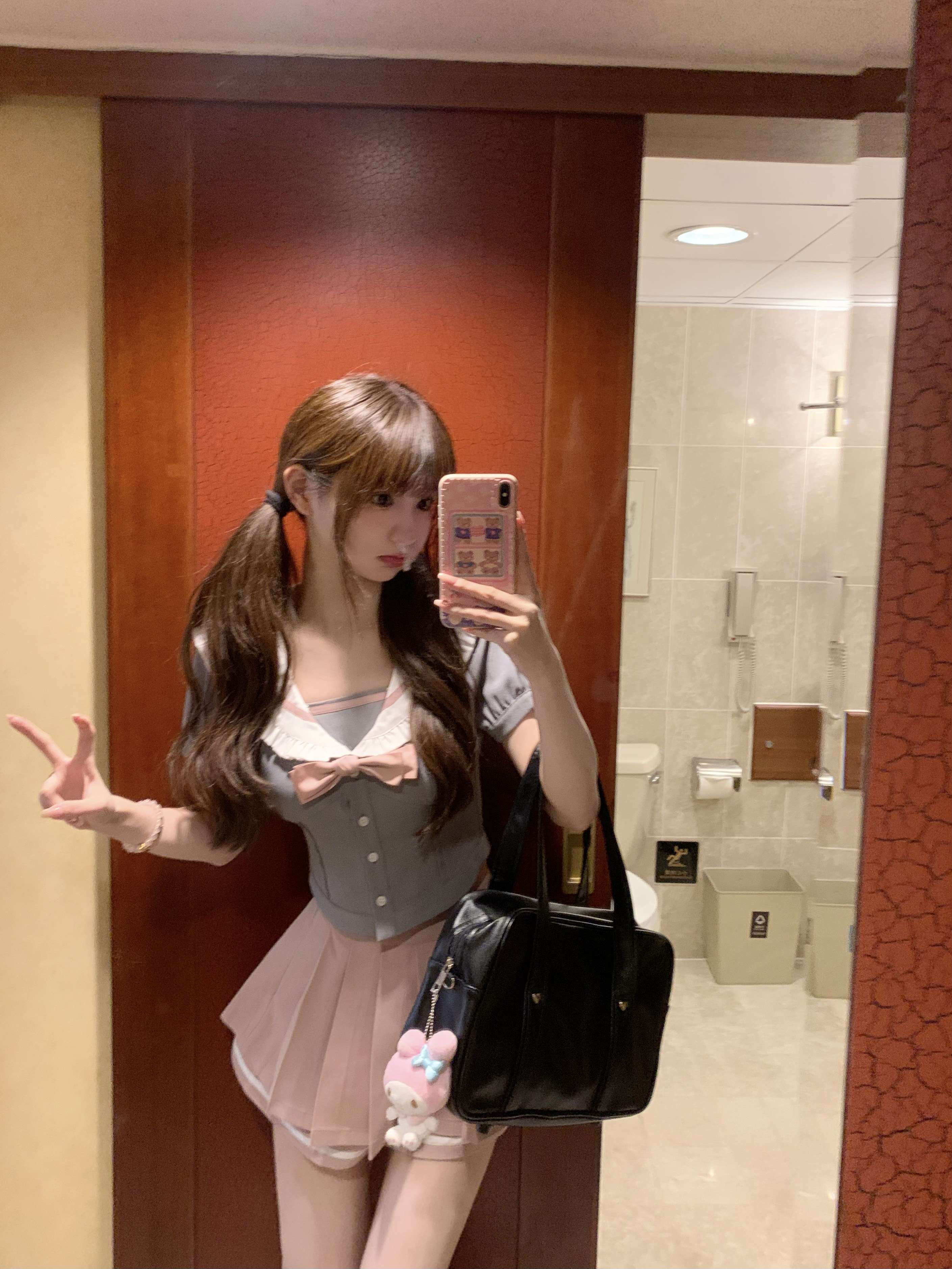 セーラー服 甘めグレーセーラーカラー 半袖トップス
