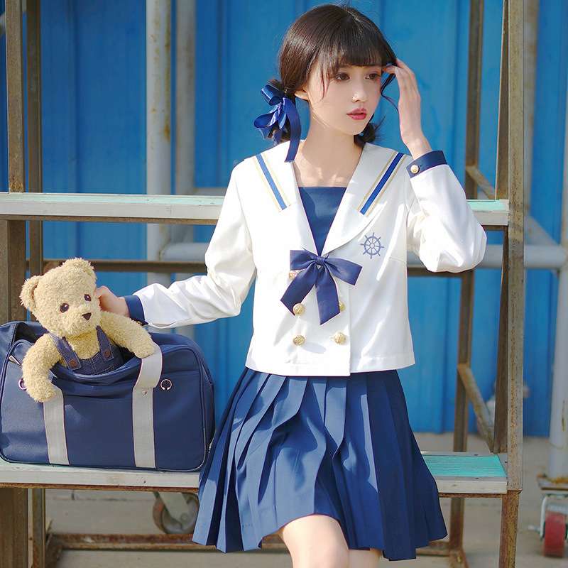 セーラー服 マリンセーラー制服セット 白と紺