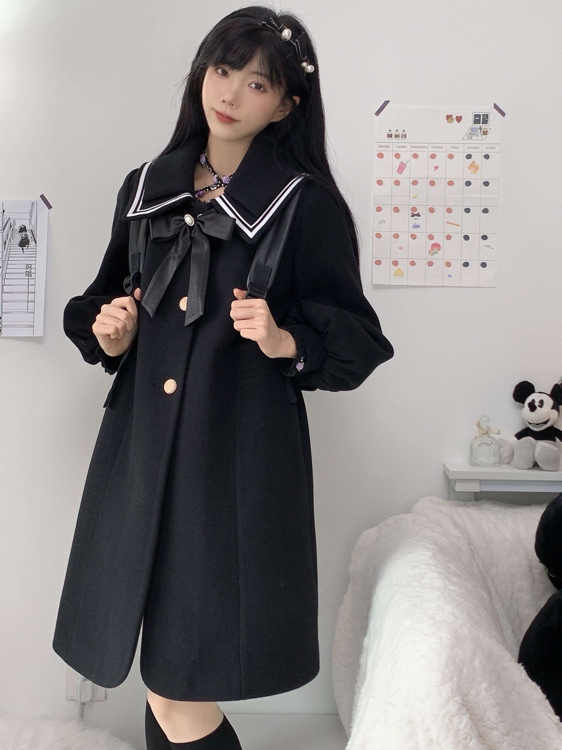 セーラー服 冬季長袖 ワンピース