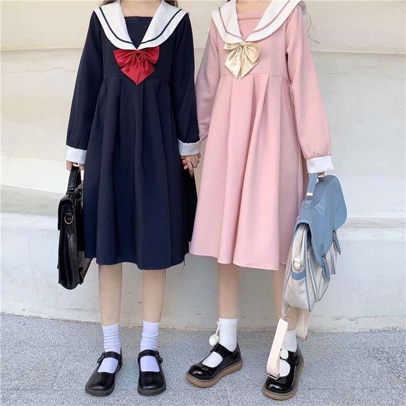 セーラー服 ガーリーセーラーカラーワンピース