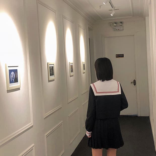 セーラー服 クラシック襟付き長袖セーラートップス