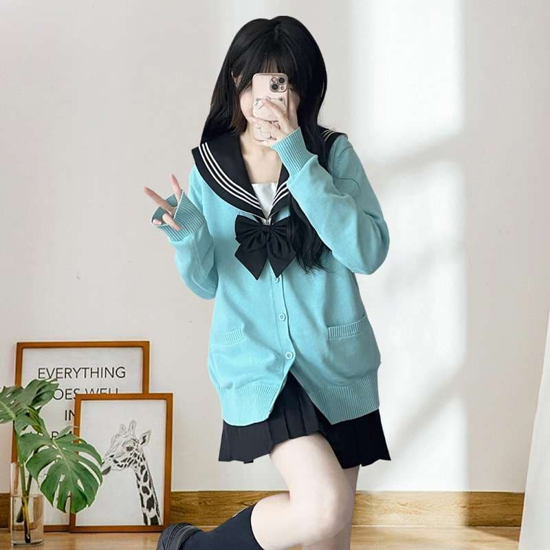 セーラー服 爽やかライトブルー セーラーカーディガン