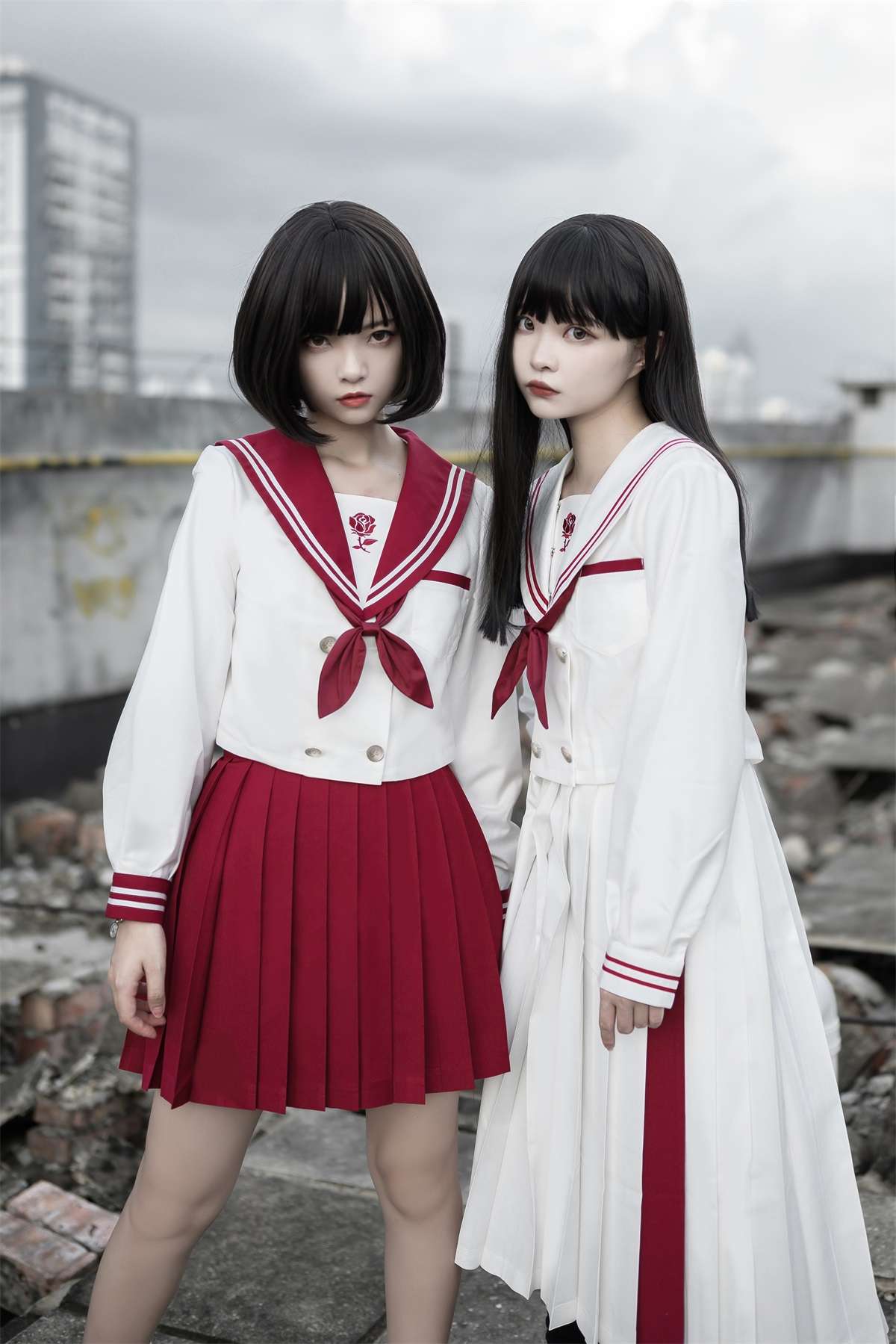 セーラー服 学園風ロングセーラーワンピース