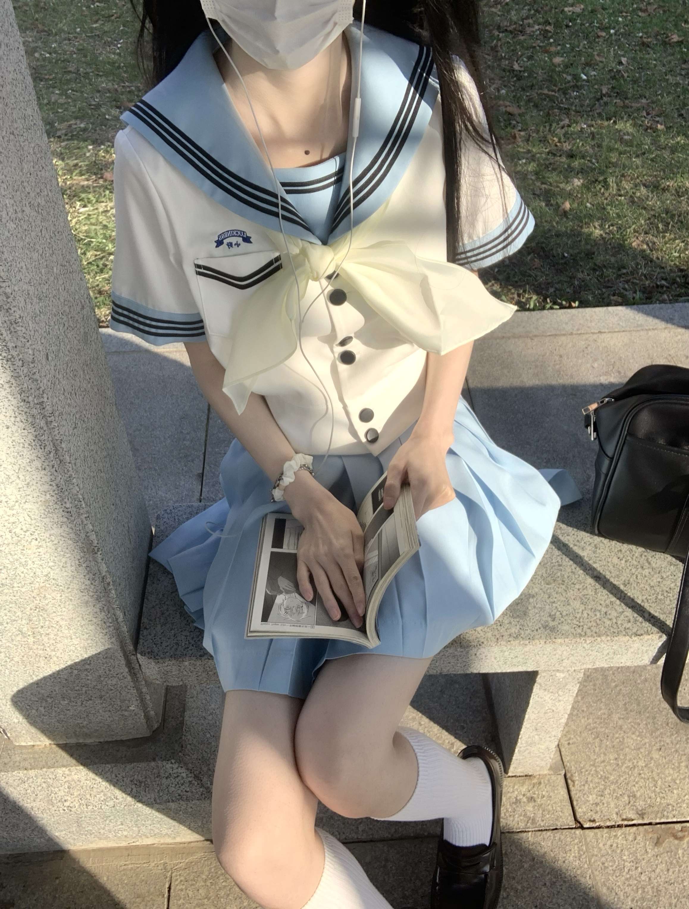 セーラー服 春風 ホワイト&ライトブルー