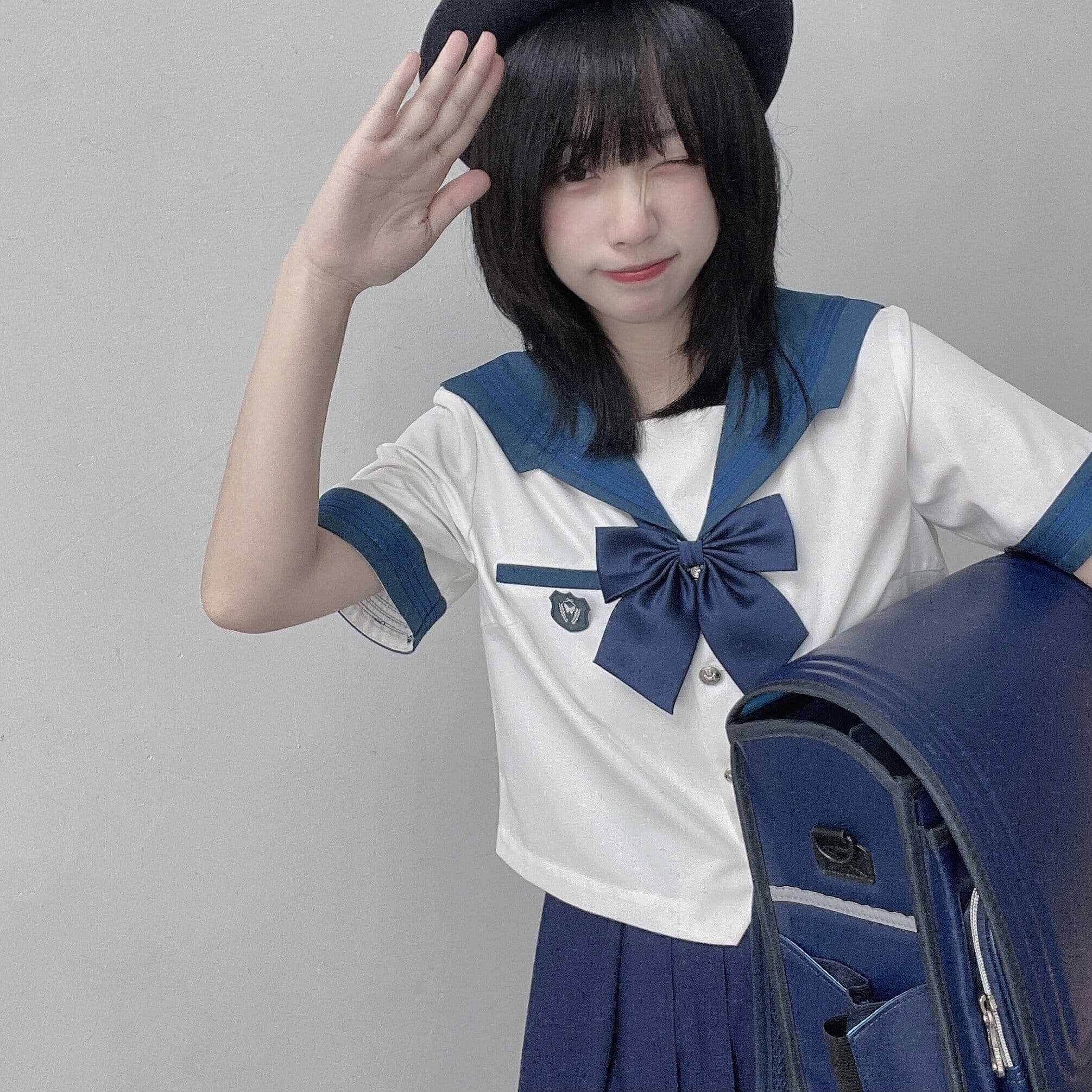 セーラー服 清楚系セーラー襟半袖ブラウス