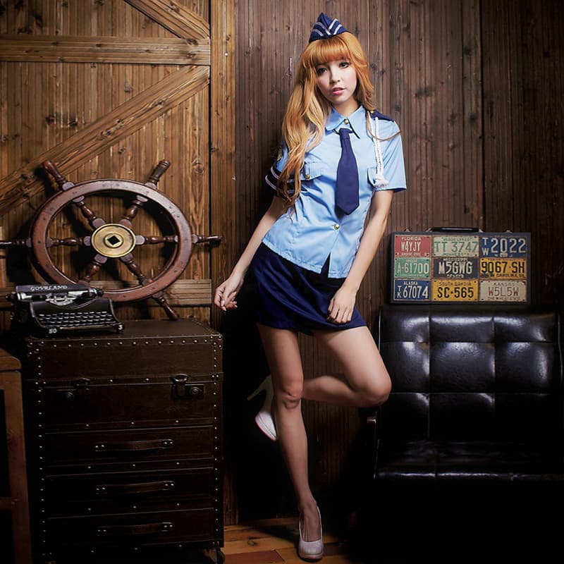 セーラー服 清楚系船乗り風セーラー制服コスプレ衣装
