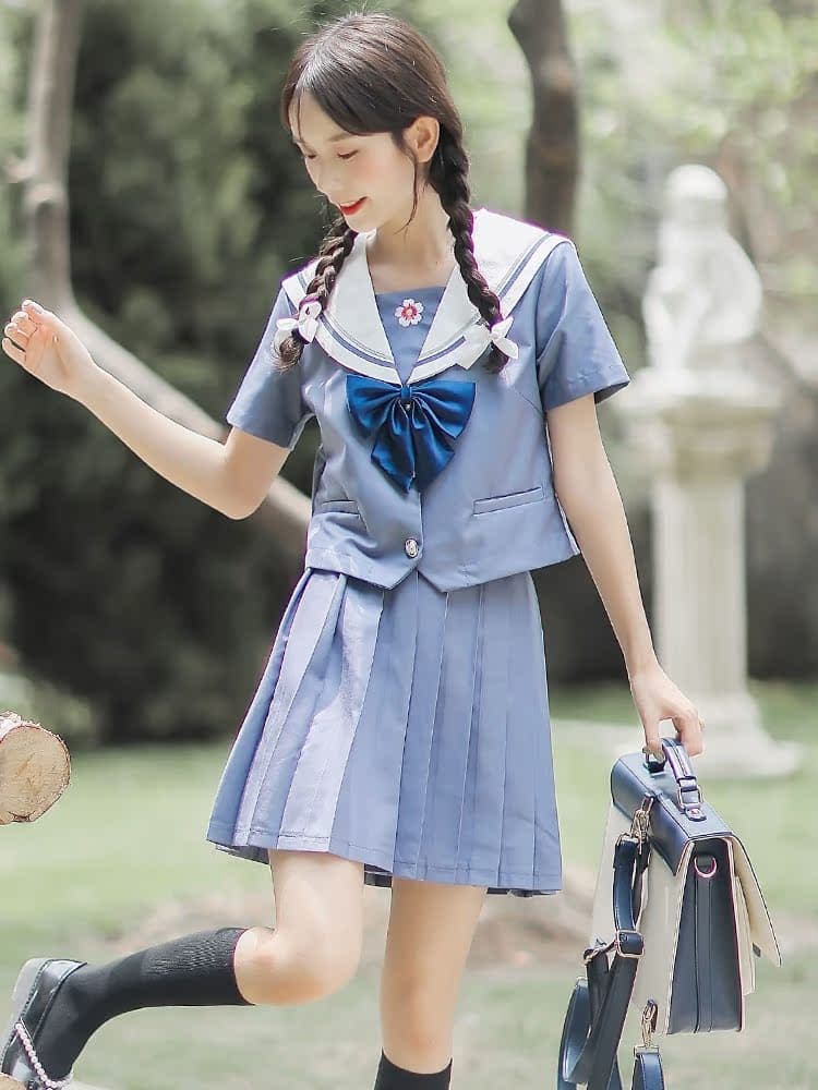 セーラー服 清楚系セーラー襟付き半袖ブラウス