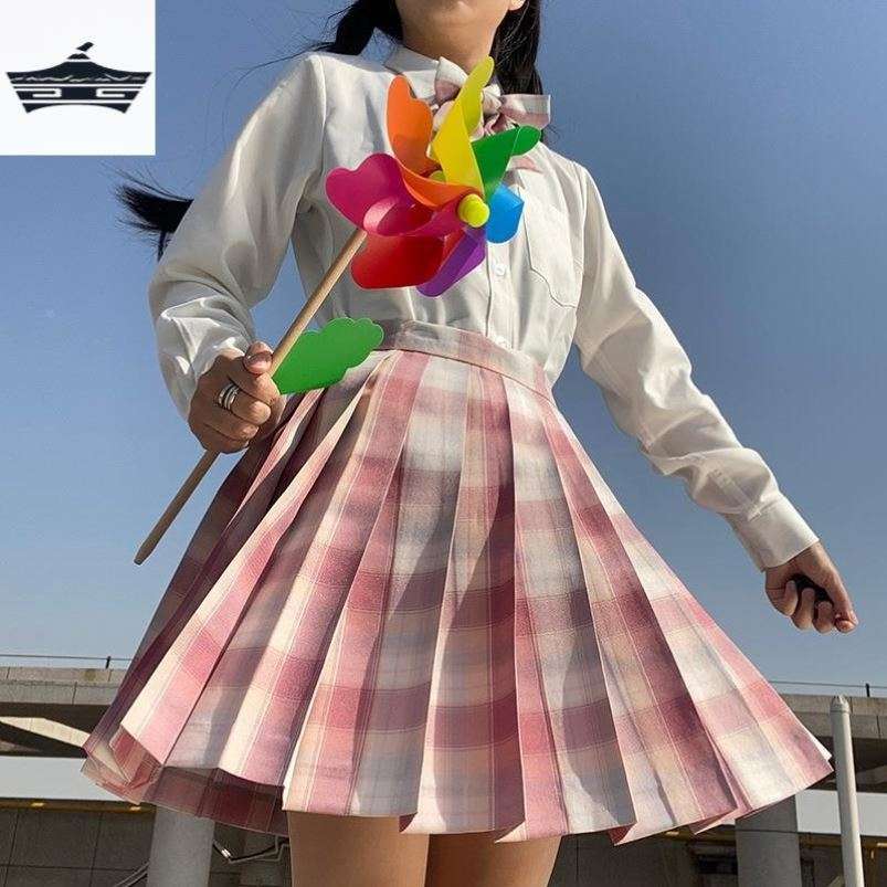 セーラー服 プレッピースタイル チェック柄プリーツスカート制服セット