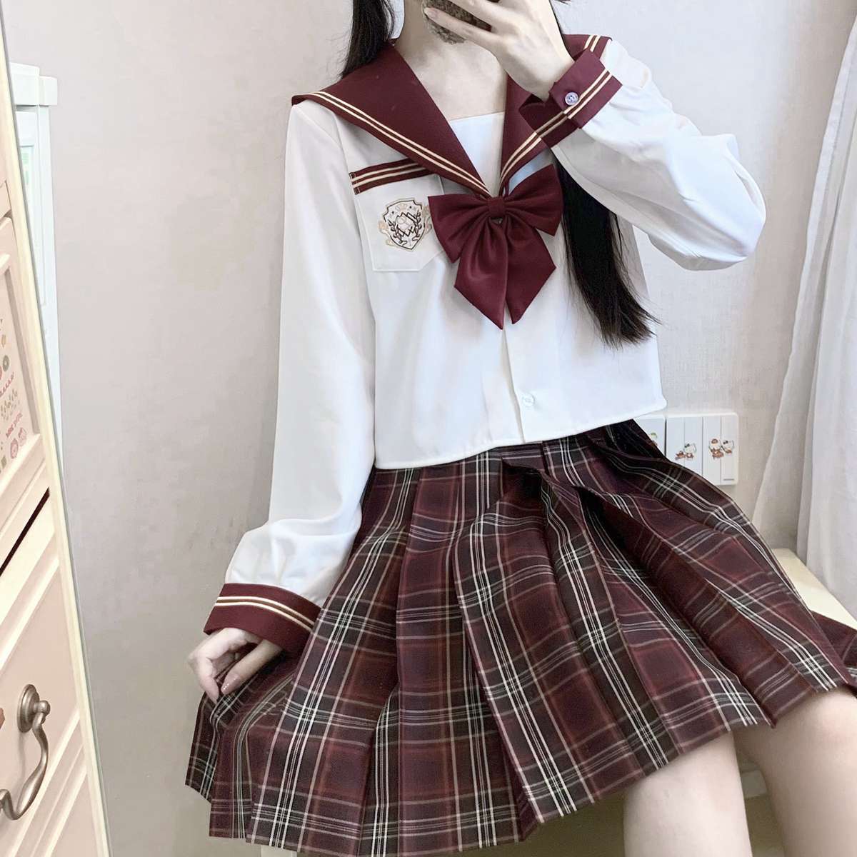 セーラー服 クラシカル学生服 リボン付きセーラー