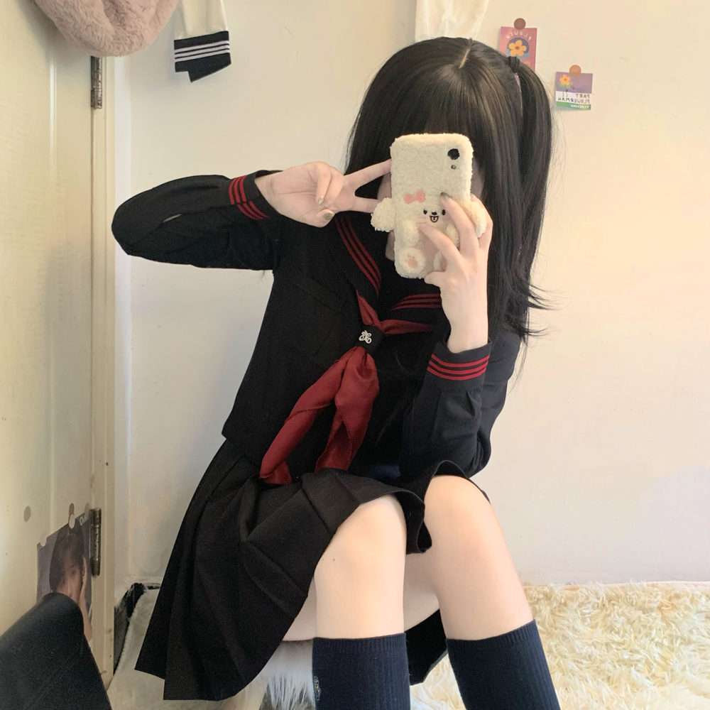 セーラー服 赤リボン襟付き 制服セット