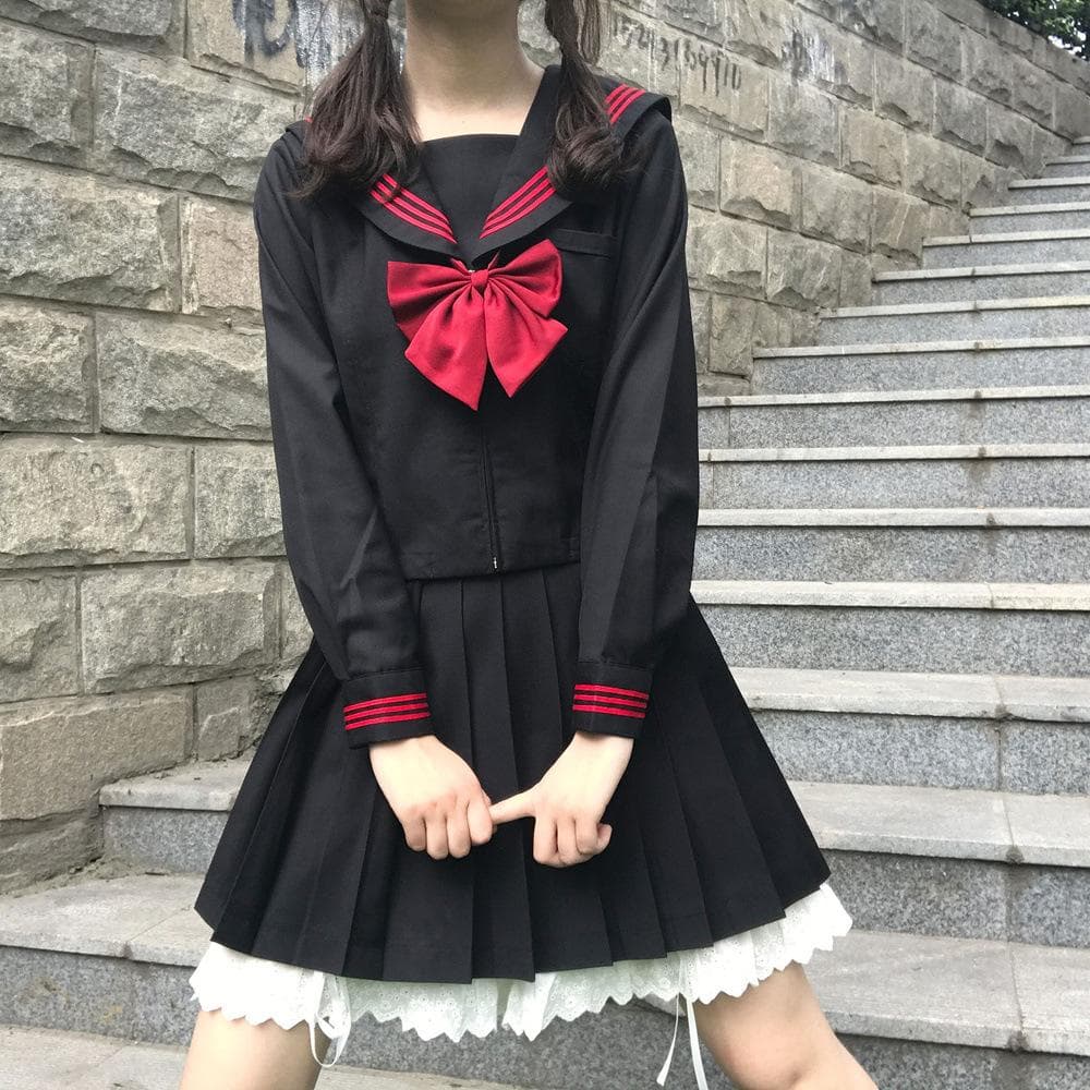 セーラー服 リボン付き伝統デザイン