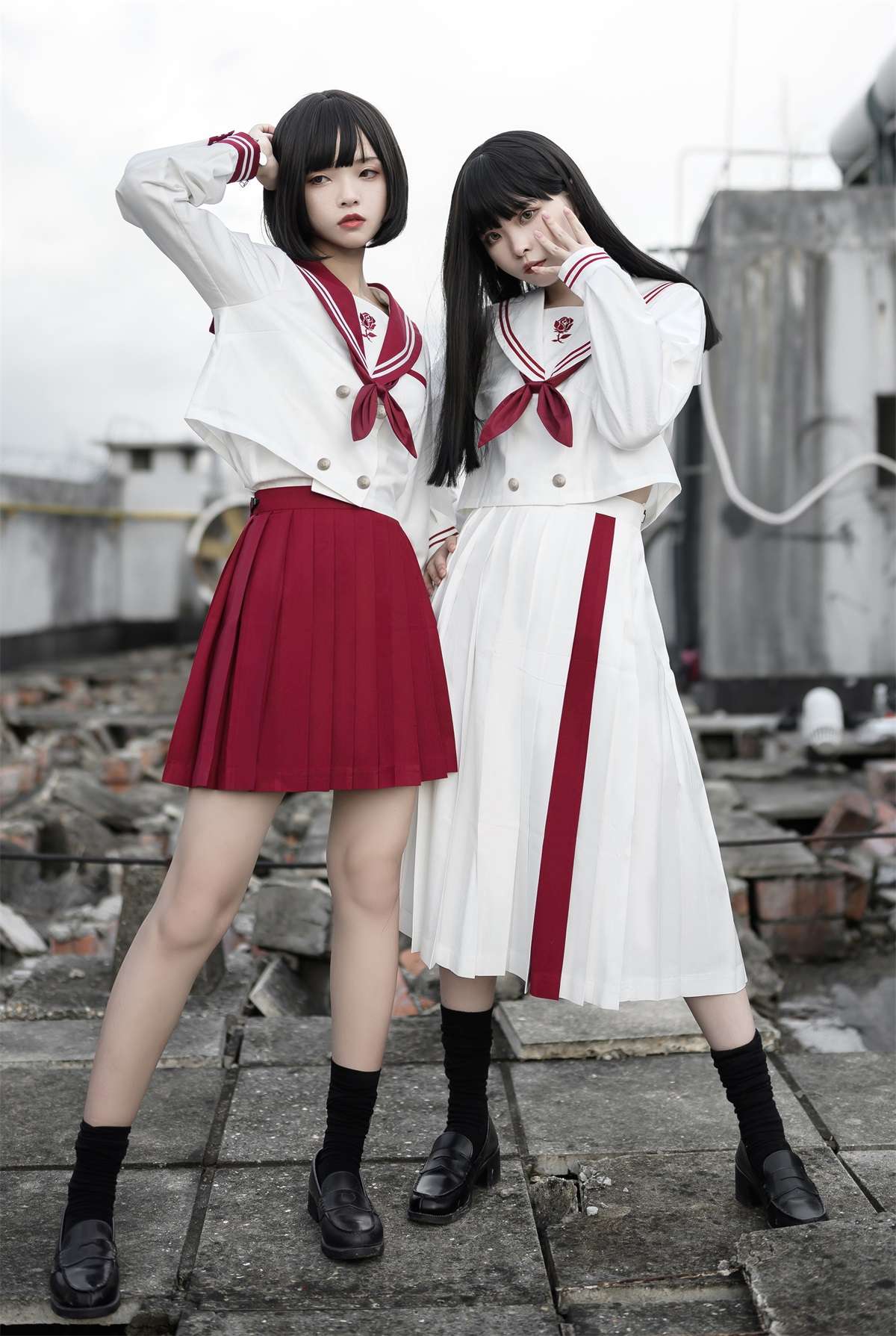 セーラー服 学園風ロングセーラーワンピース