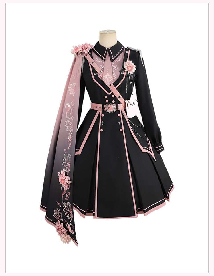 セーラー服 桜花軍服風ロリータワンピース