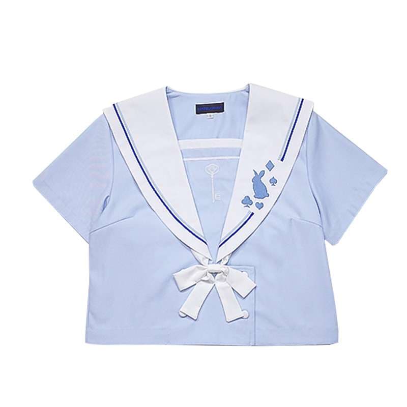 セーラー服 ウサギモチーフ セーラーカラー 半袖トップス